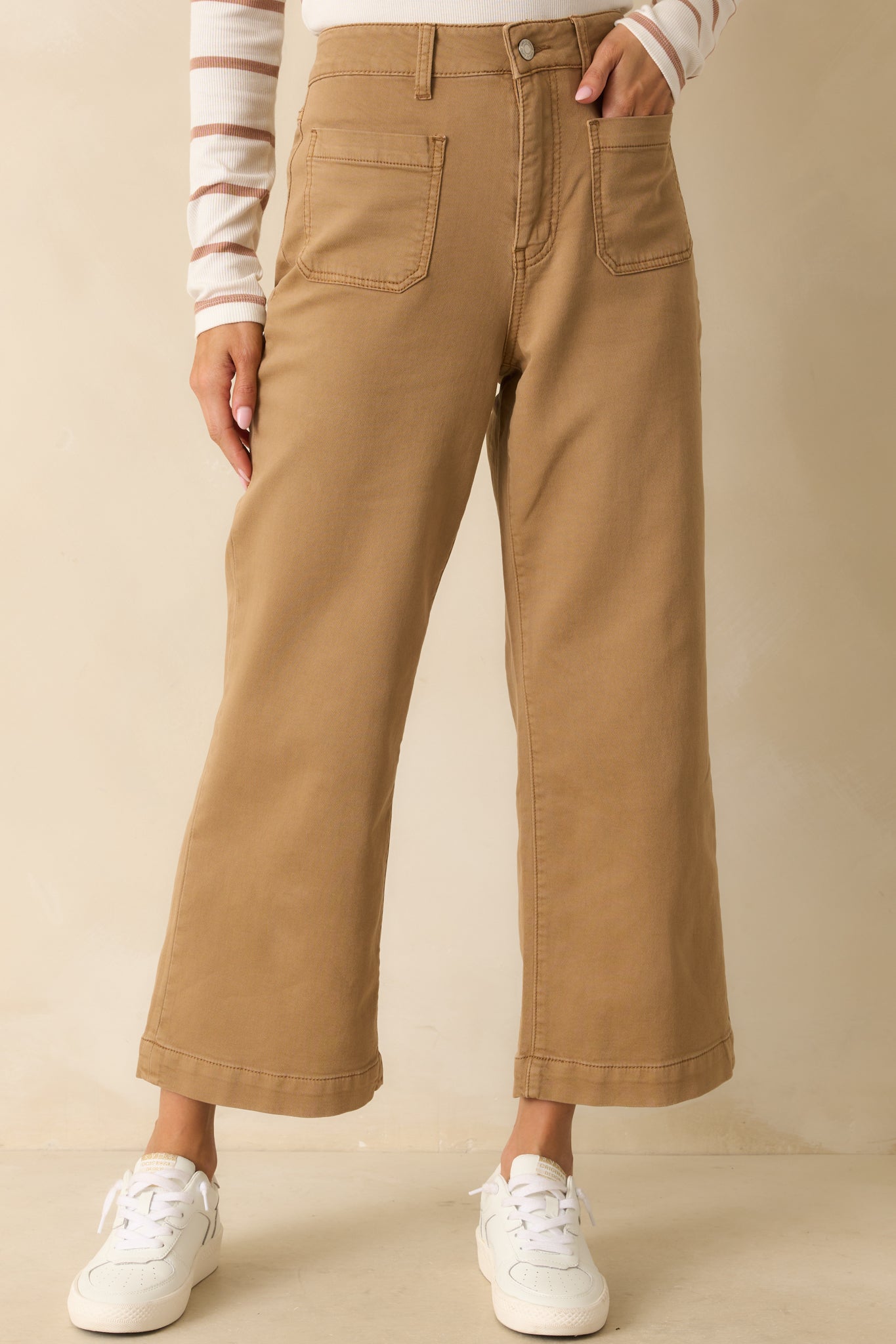 Thread & Supply Tan Brown Cotton Sophia Pants