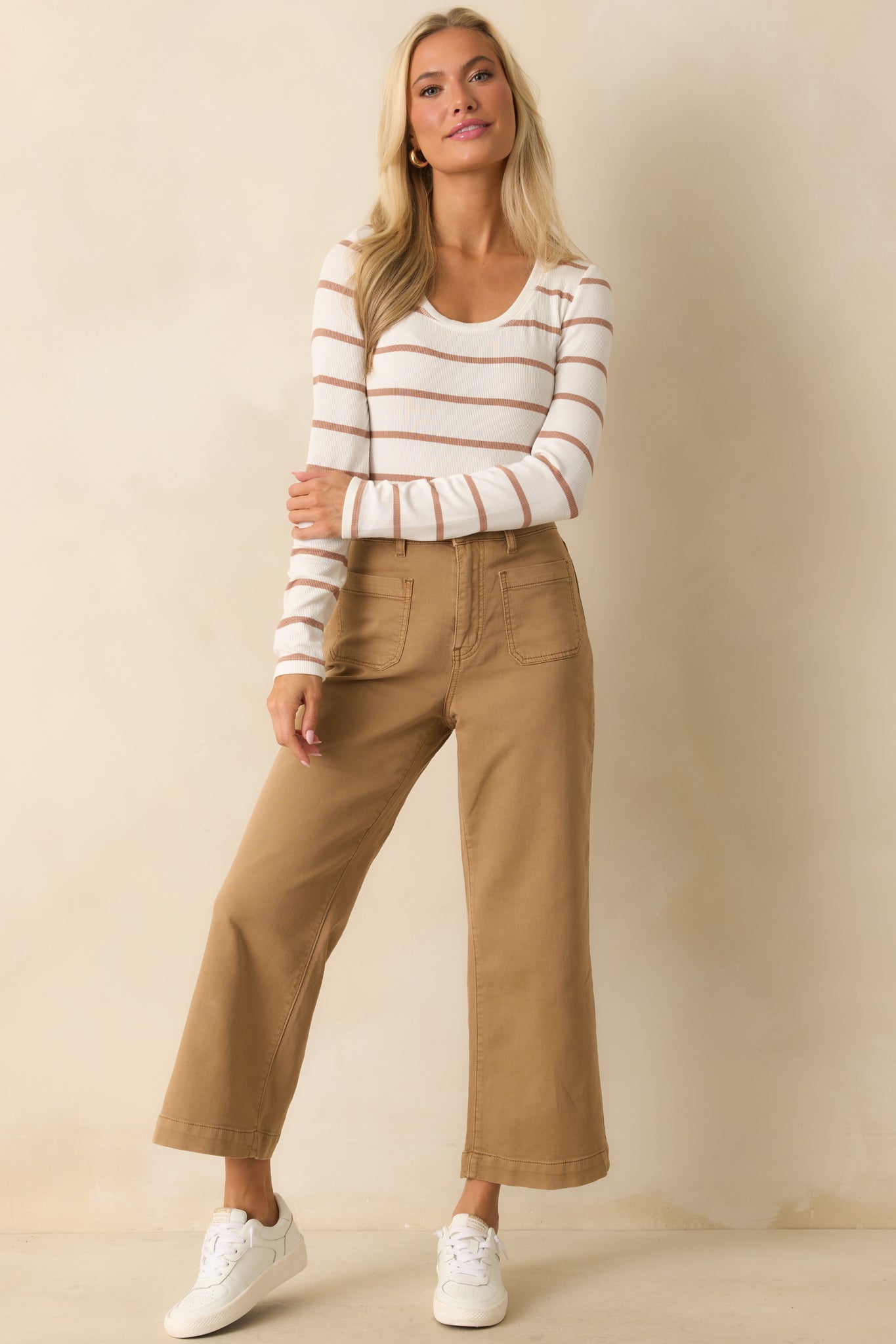 Thread & Supply Tan Brown Cotton Sophia Pants