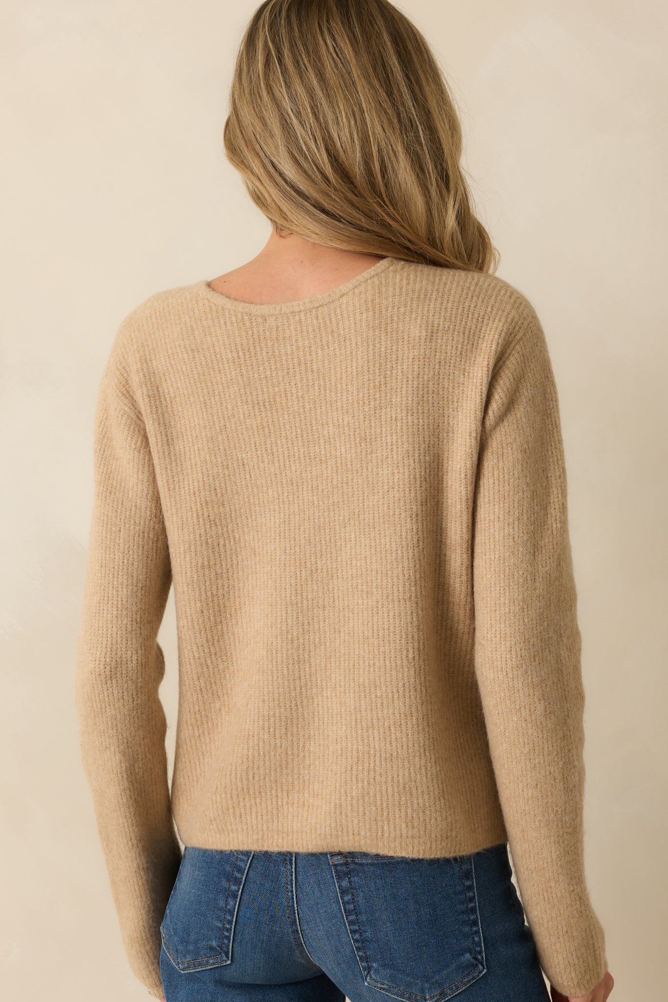 Z Supply Tan Knit Emile V-Neck Cardigan