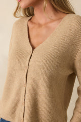 Z Supply Tan Knit Emile V-Neck Cardigan