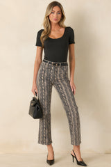 Made For Days Like This Tan Snakeskin Cotton Stretch Jeans