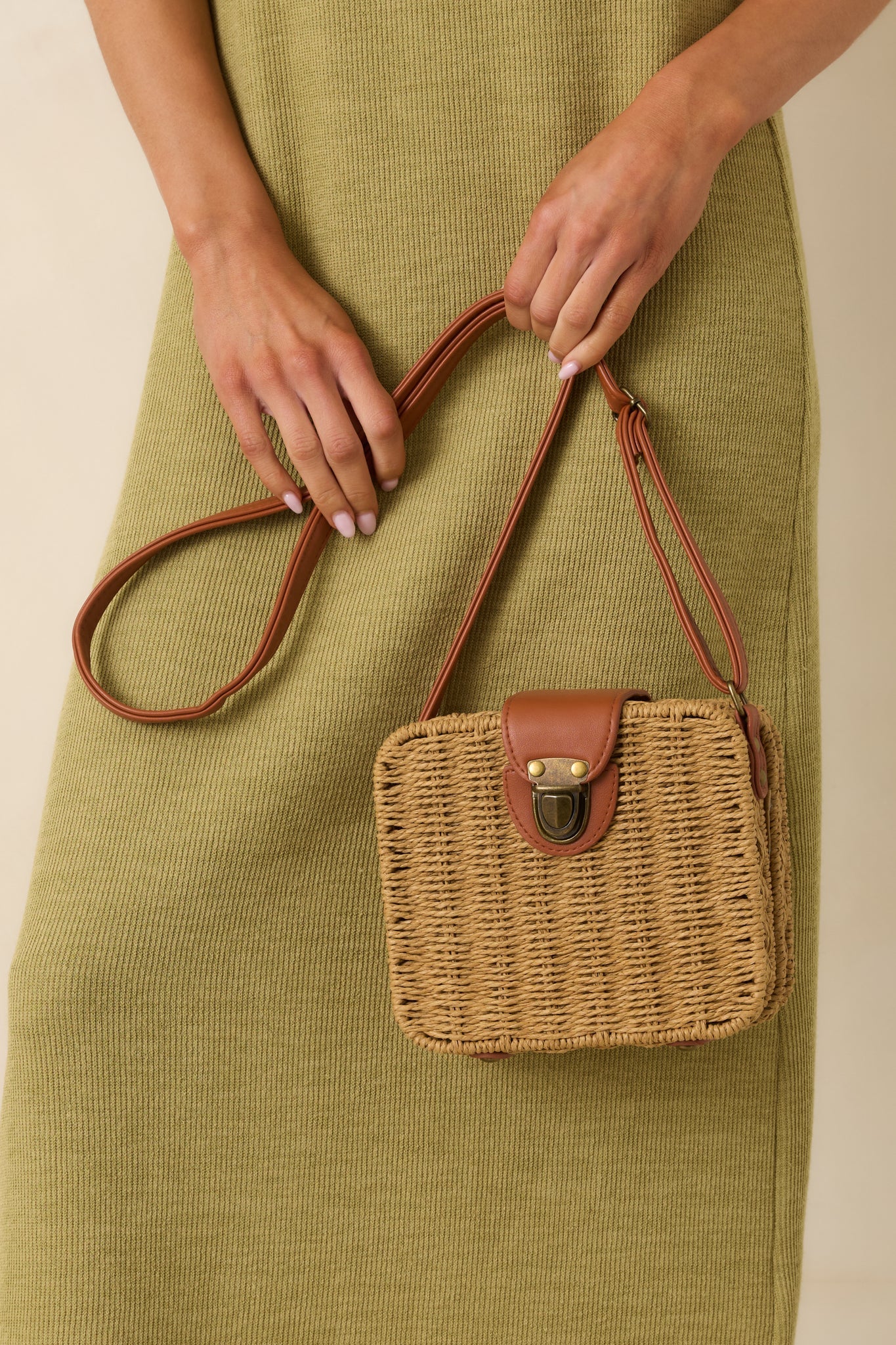 Already There Tan Natural Whicker Handbag