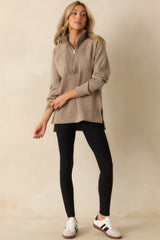 SPANX AirEssentials® Taupe Brushed Half Zip Tunic