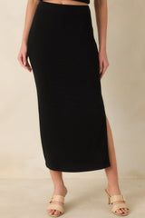 Z Supply Ainslie Black Knit Midi Skirt