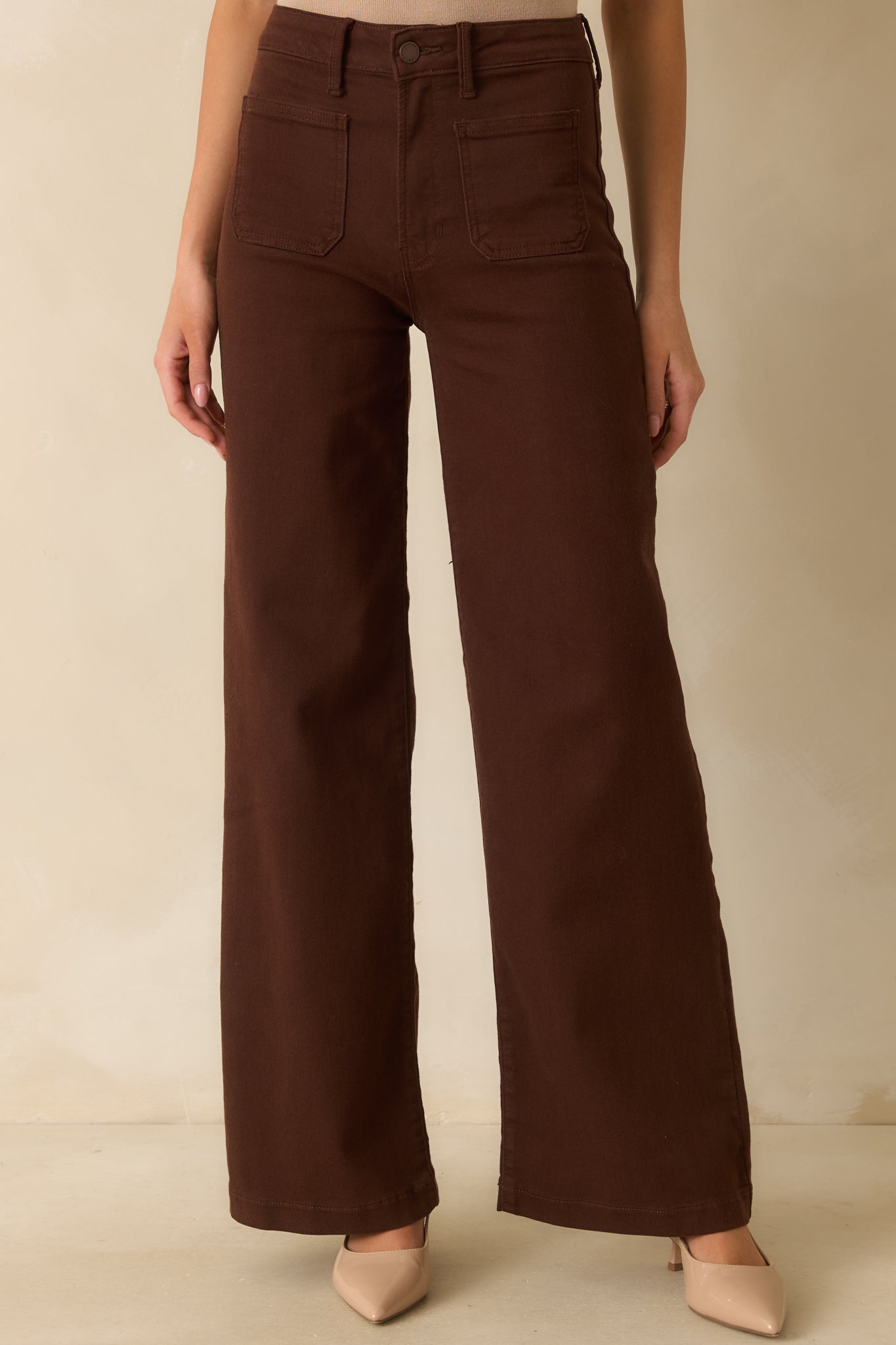 Meant For More Brown Straight Leg High Waisted Jeans