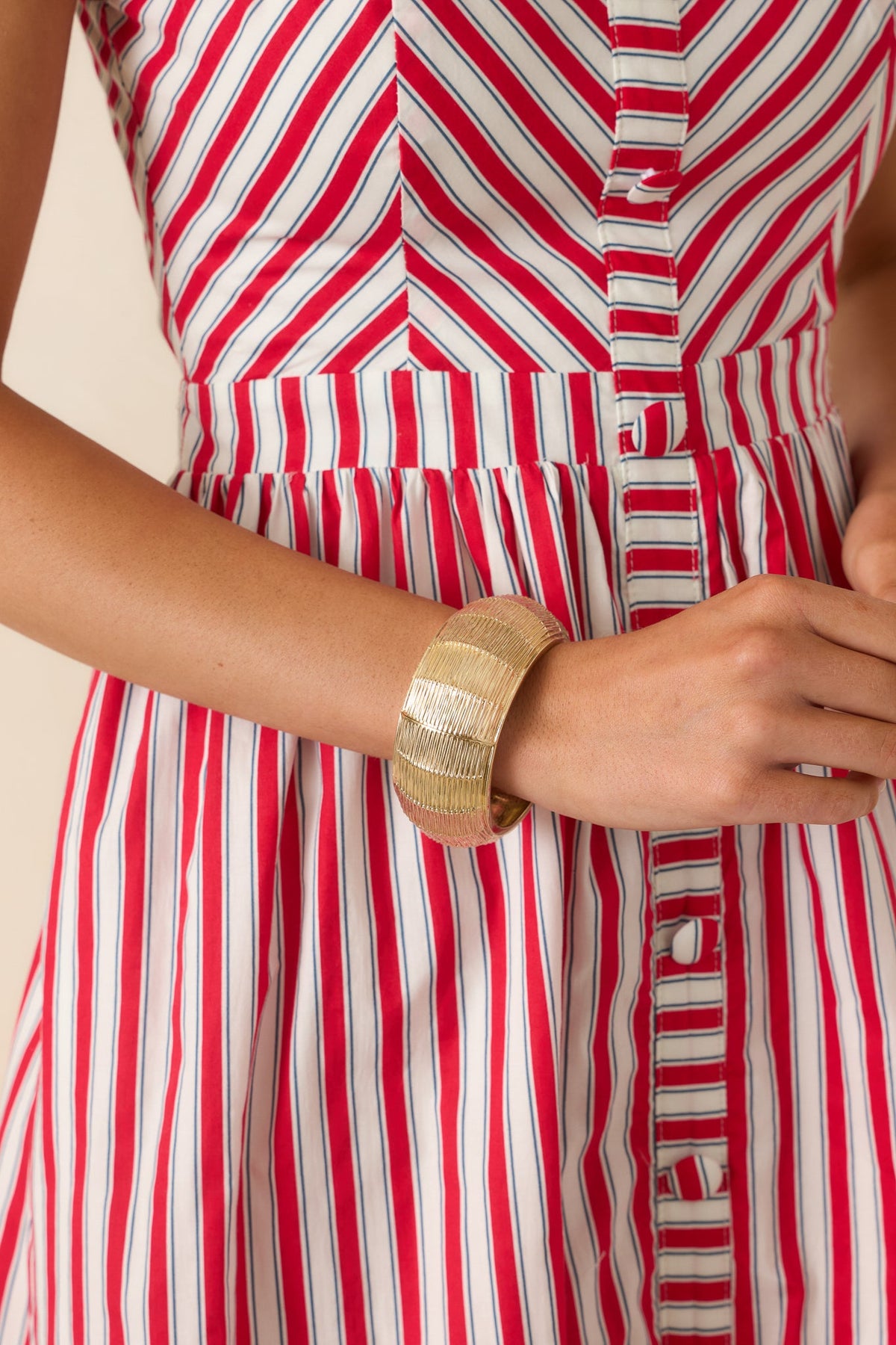 Cultivating Confidence Gold Hinged Cuff Bracelet