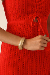 Luxurious Luster Gold Textured Bracelet