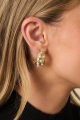 Nothing But High Hopes Textured Ivory Pearl Hoop Earrings