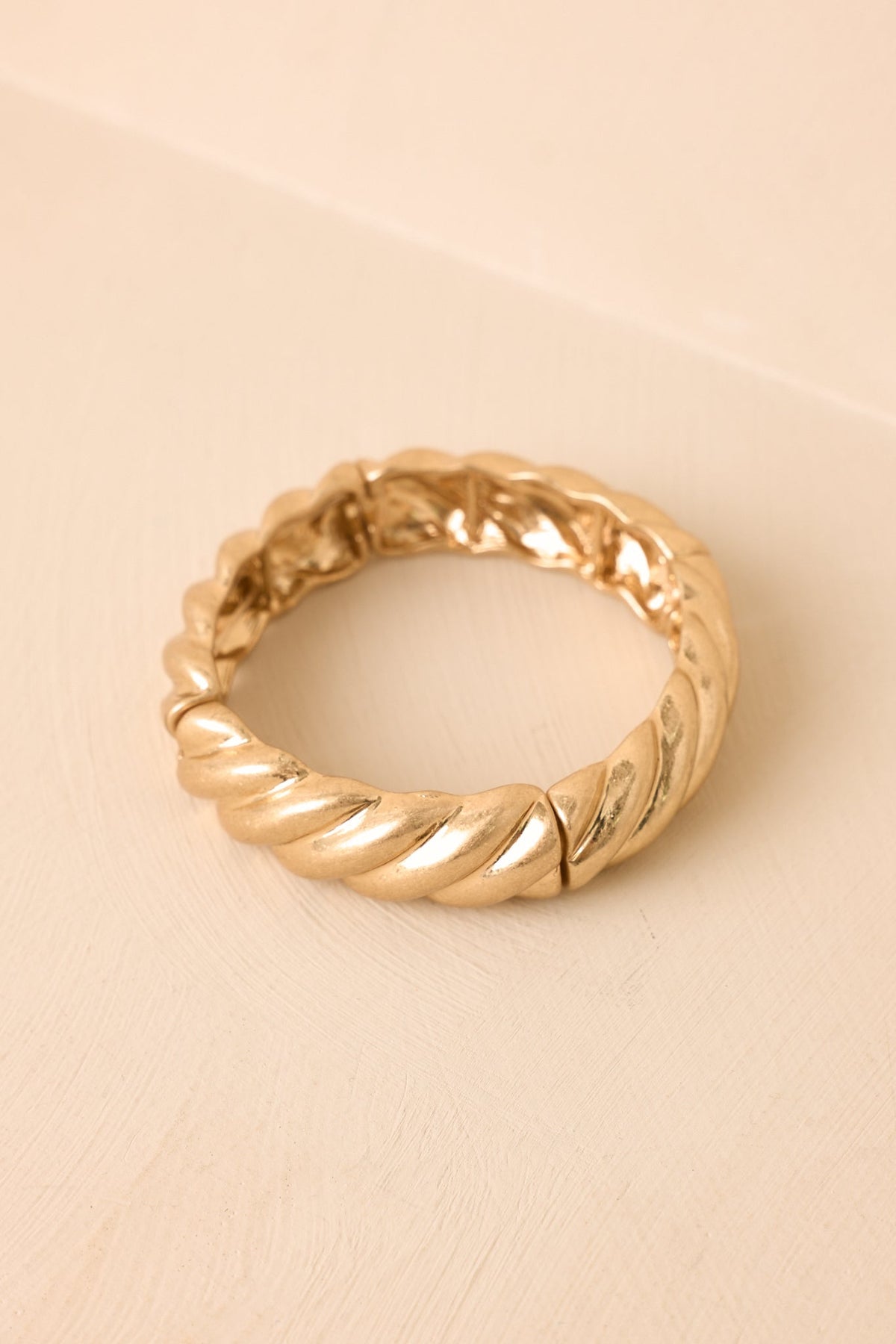Dear Lady Twist Gold Textured Stretch Bracelet