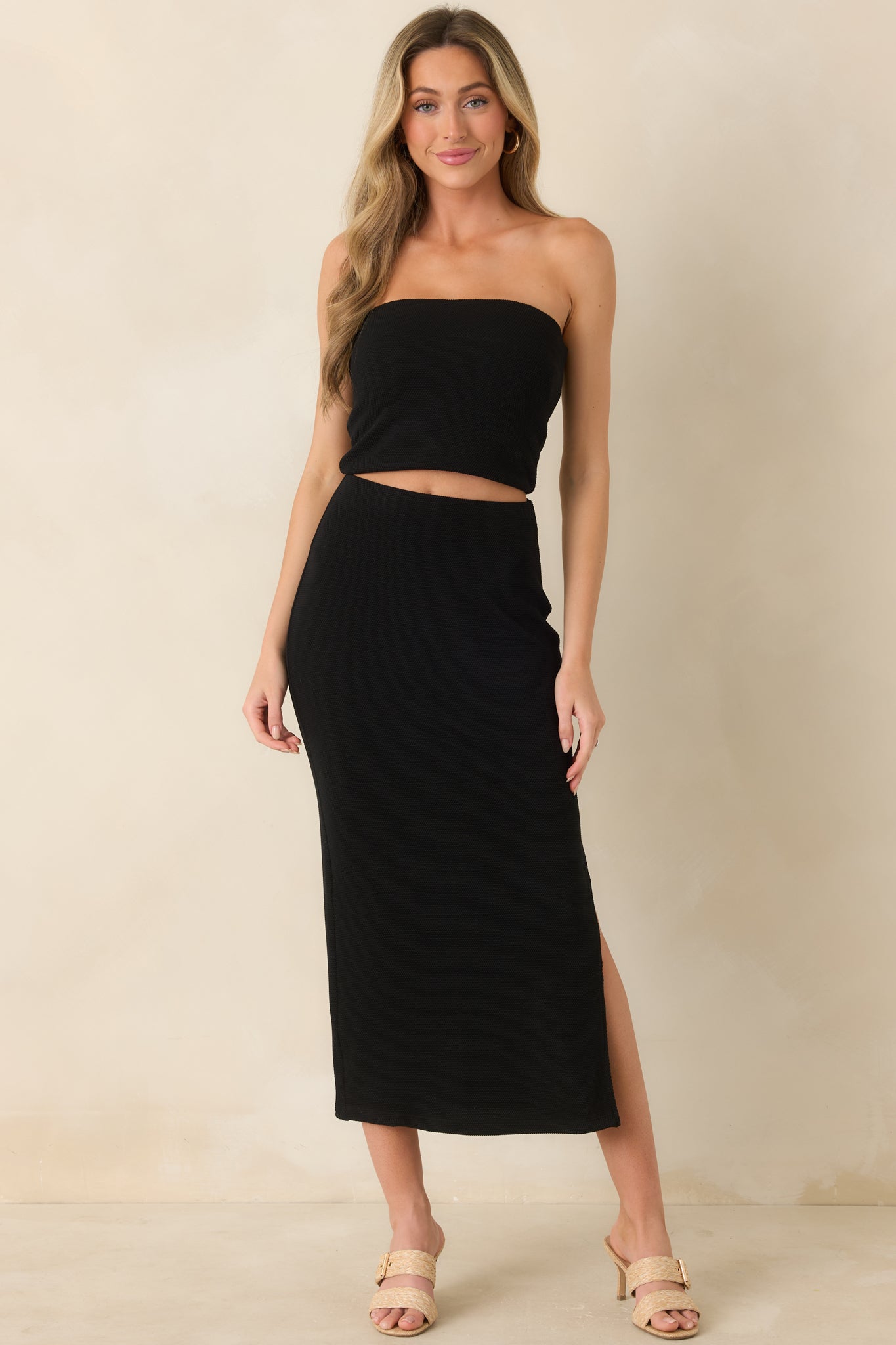 Z Supply Ainslie Black Knit Midi Skirt