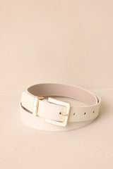 All Good Things Ivory Faux Leather Belt