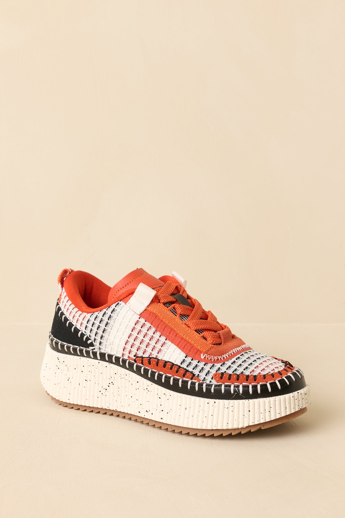 Dig In Your Heels Orange Multi Platform Sneakers