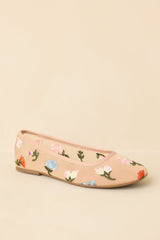 Petal Soft Nude Multi Floral Mesh Ballet Flats