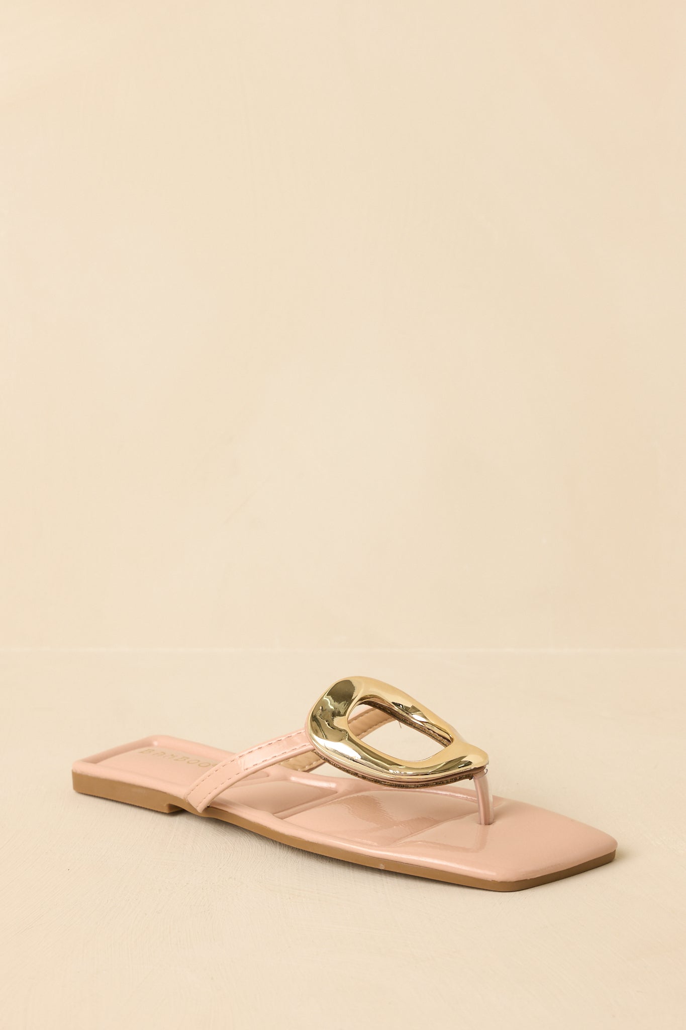 Riviera Glow Nude Patent Gold Accent Sandals