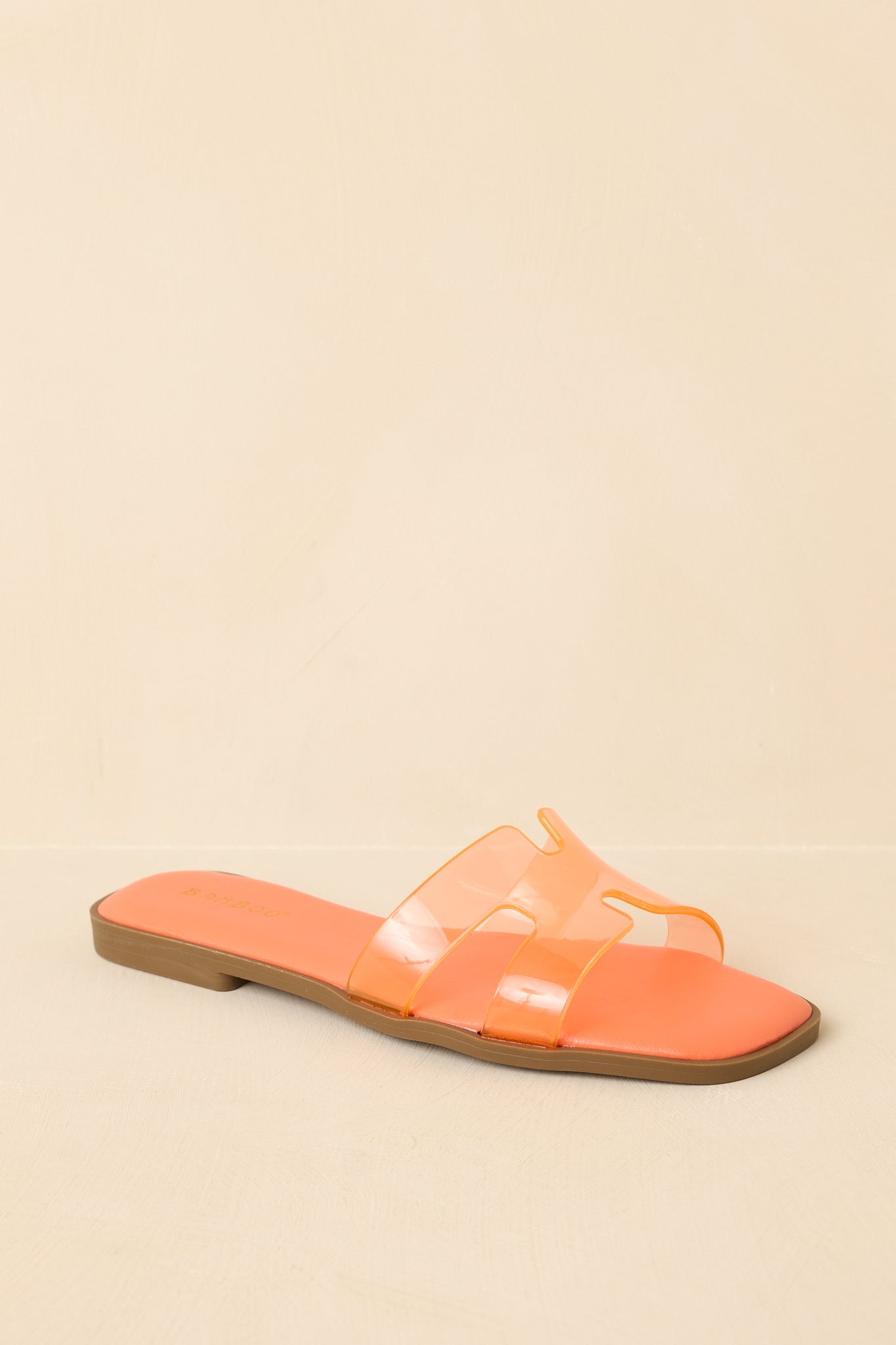 Clear the Way Orange Transparent Strap Slide Sandals