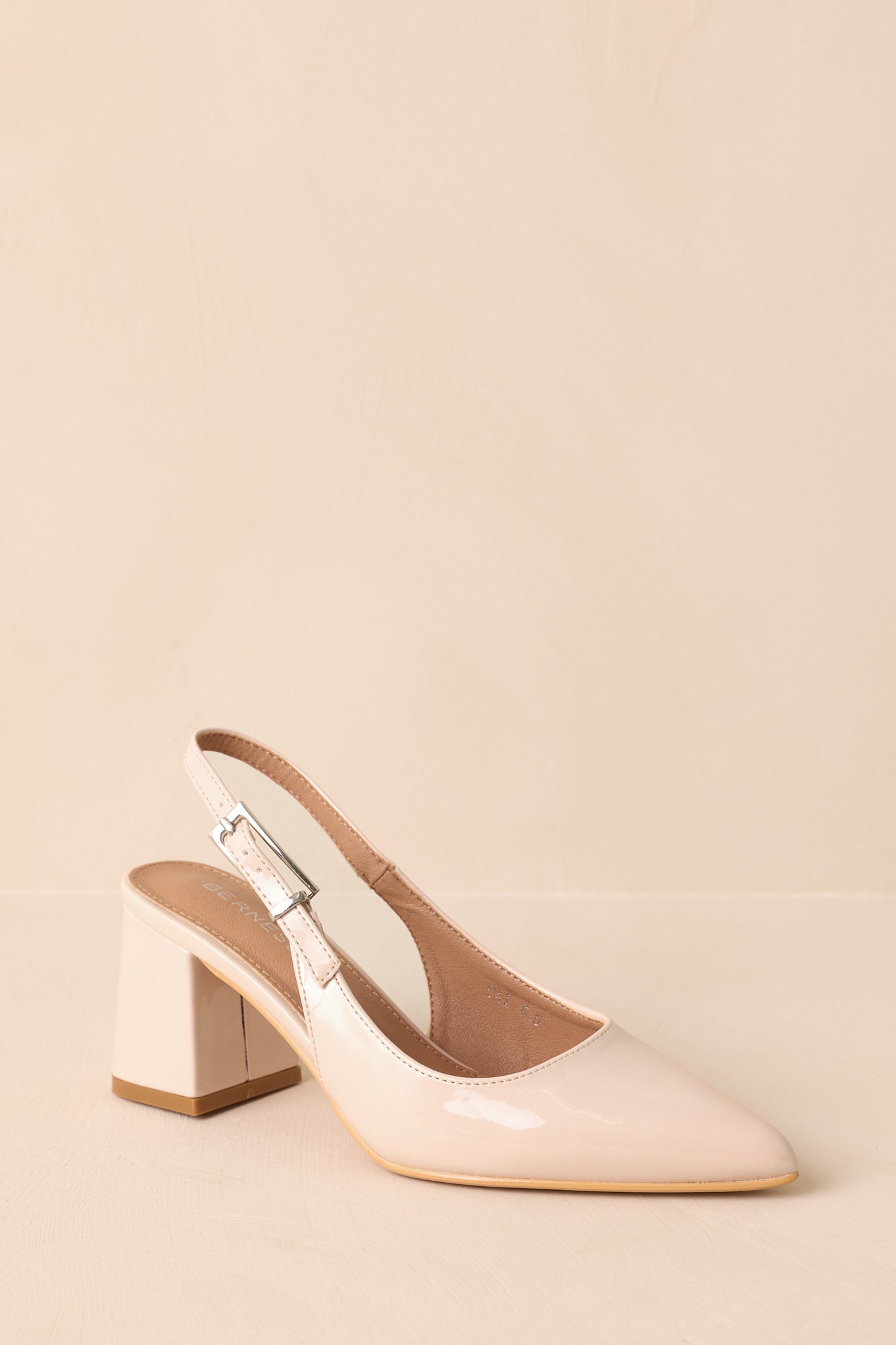 Cloud Nine Nights Ivory Patent Slingback Block Heels