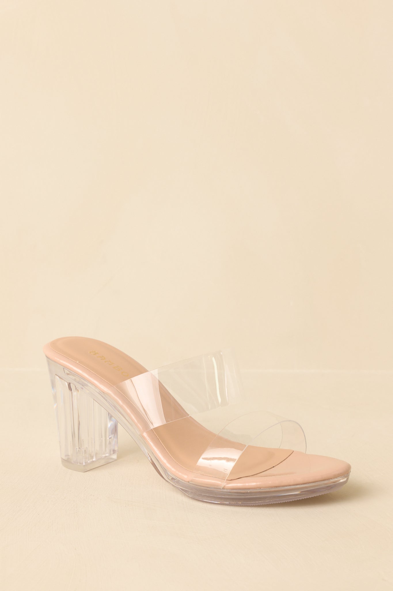 Perfectly Elevated Beige Clear Platform Block Heels