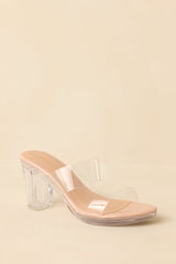 Perfectly Elevated Beige Clear Platform Block Heels