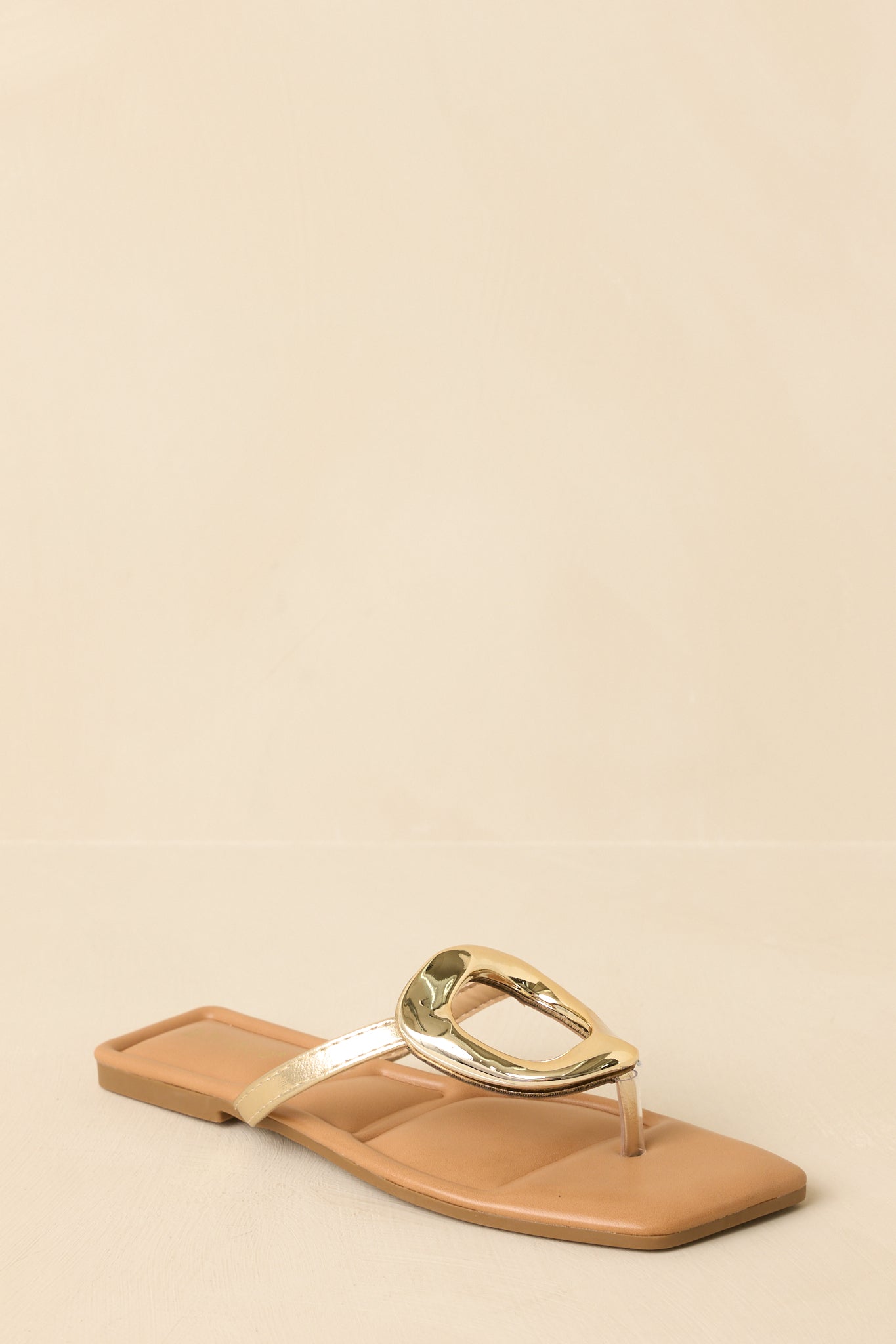 Riviera Glow Gold Metallic Faux Leather Sandals