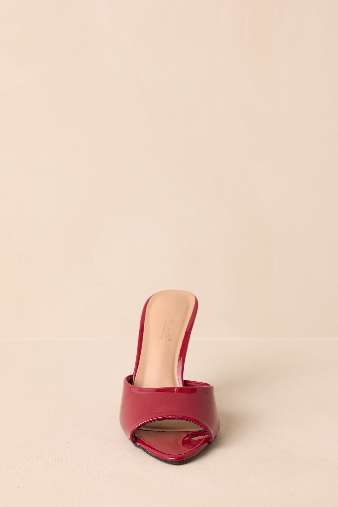 Every Step Counts Red Faux Leather High Heel Sandals