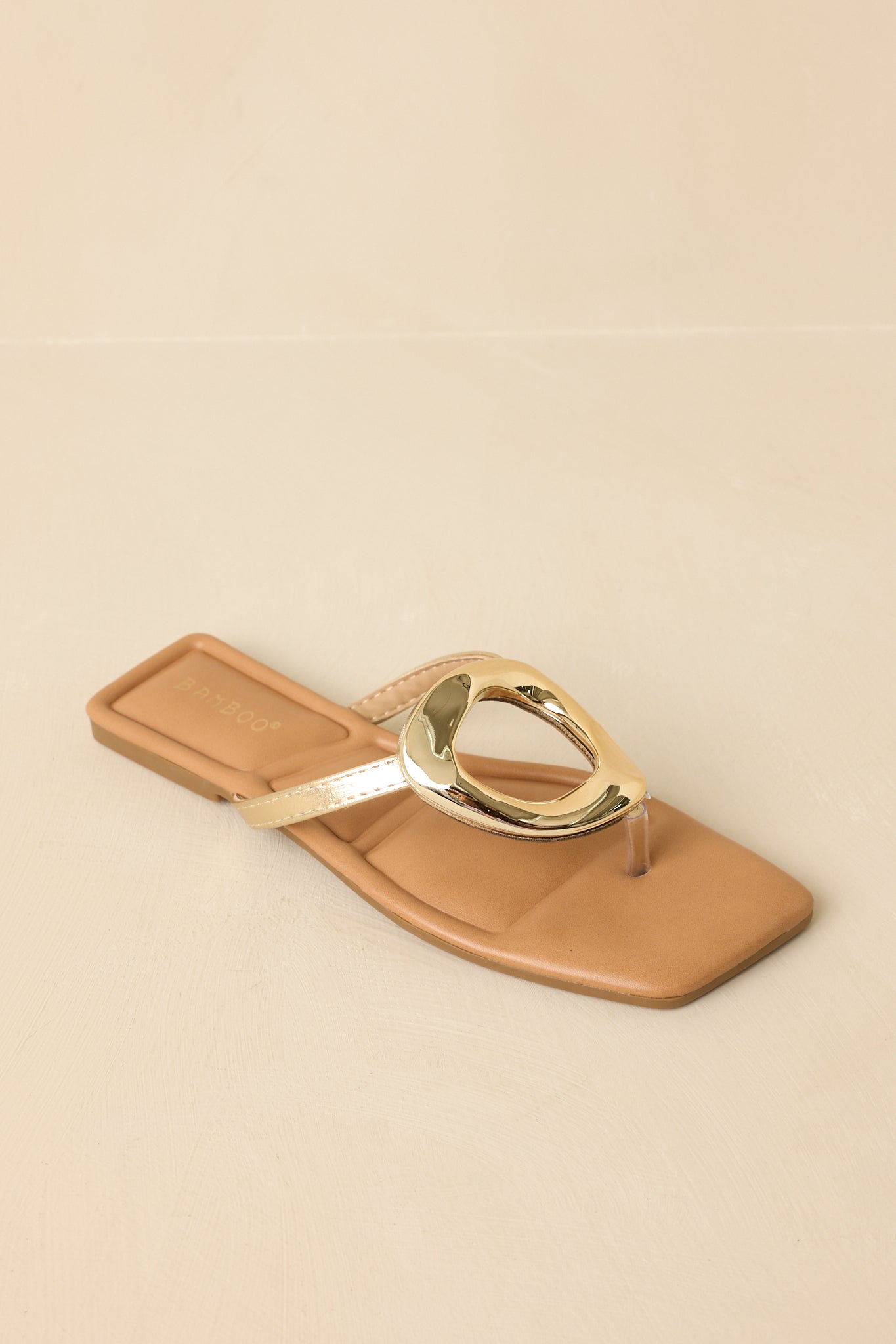Riviera Glow Gold Metallic Faux Leather Sandals