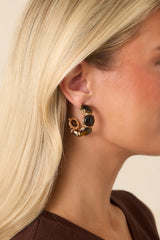 The Right Accent Gold & Tortoise Hoop Earrings