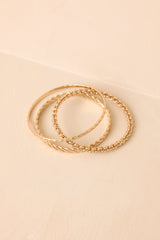 Back on the Chain Gang Gold Textured Bangle Set