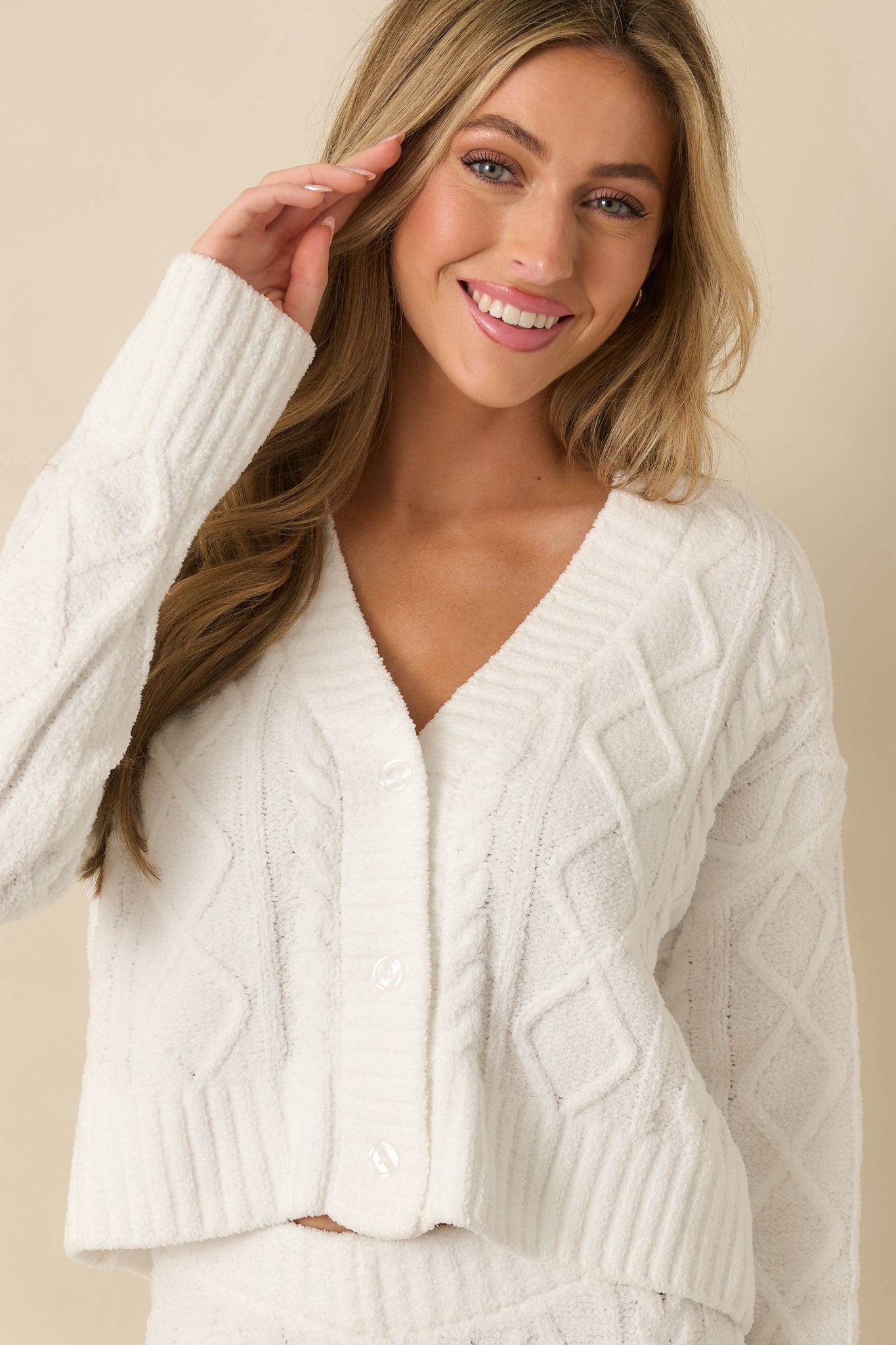 Z Supply Elsa Ivory Cable Knit Cardigan