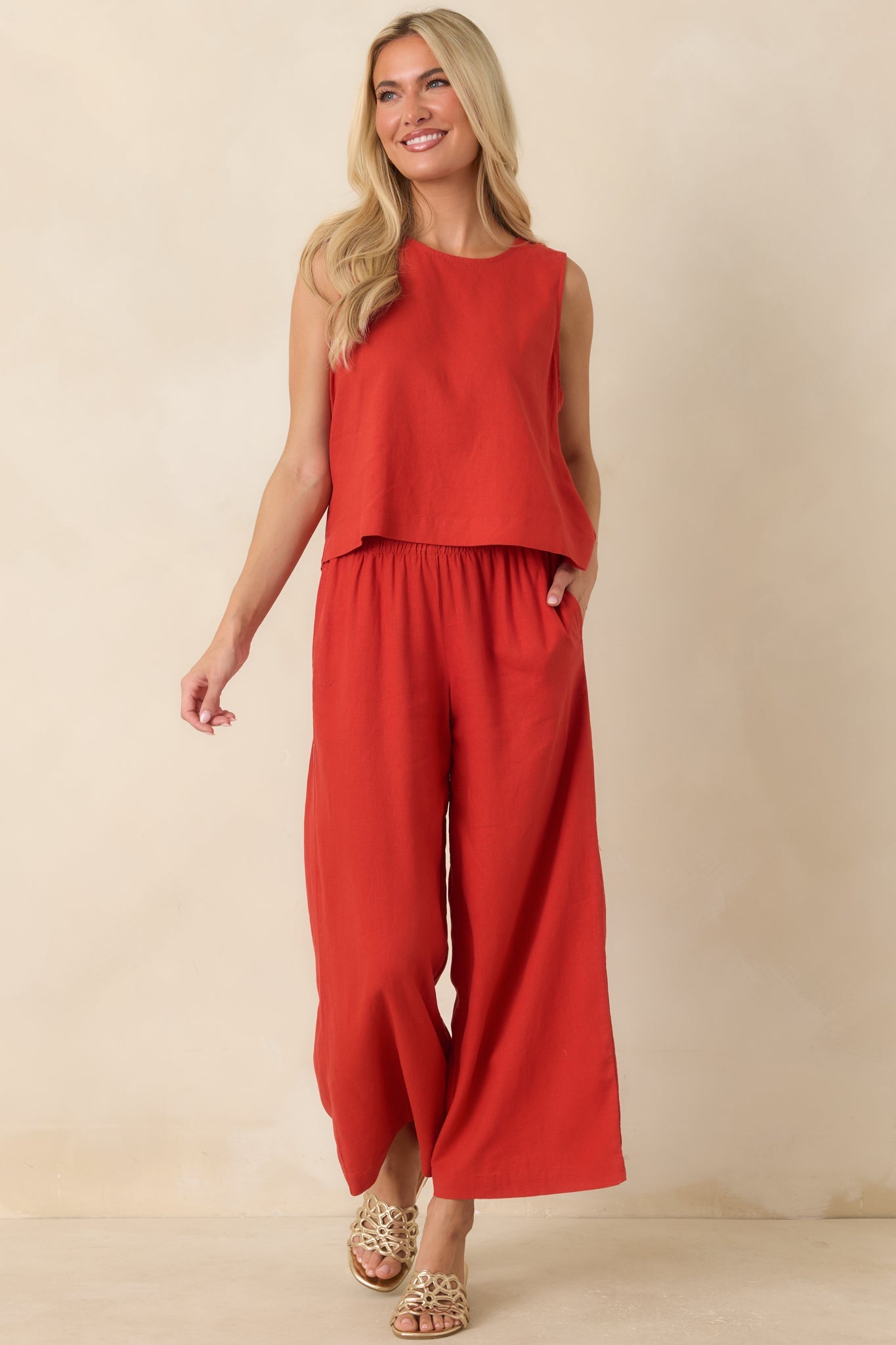 Z Supply Scout Chili Pepper Red Linen Pants