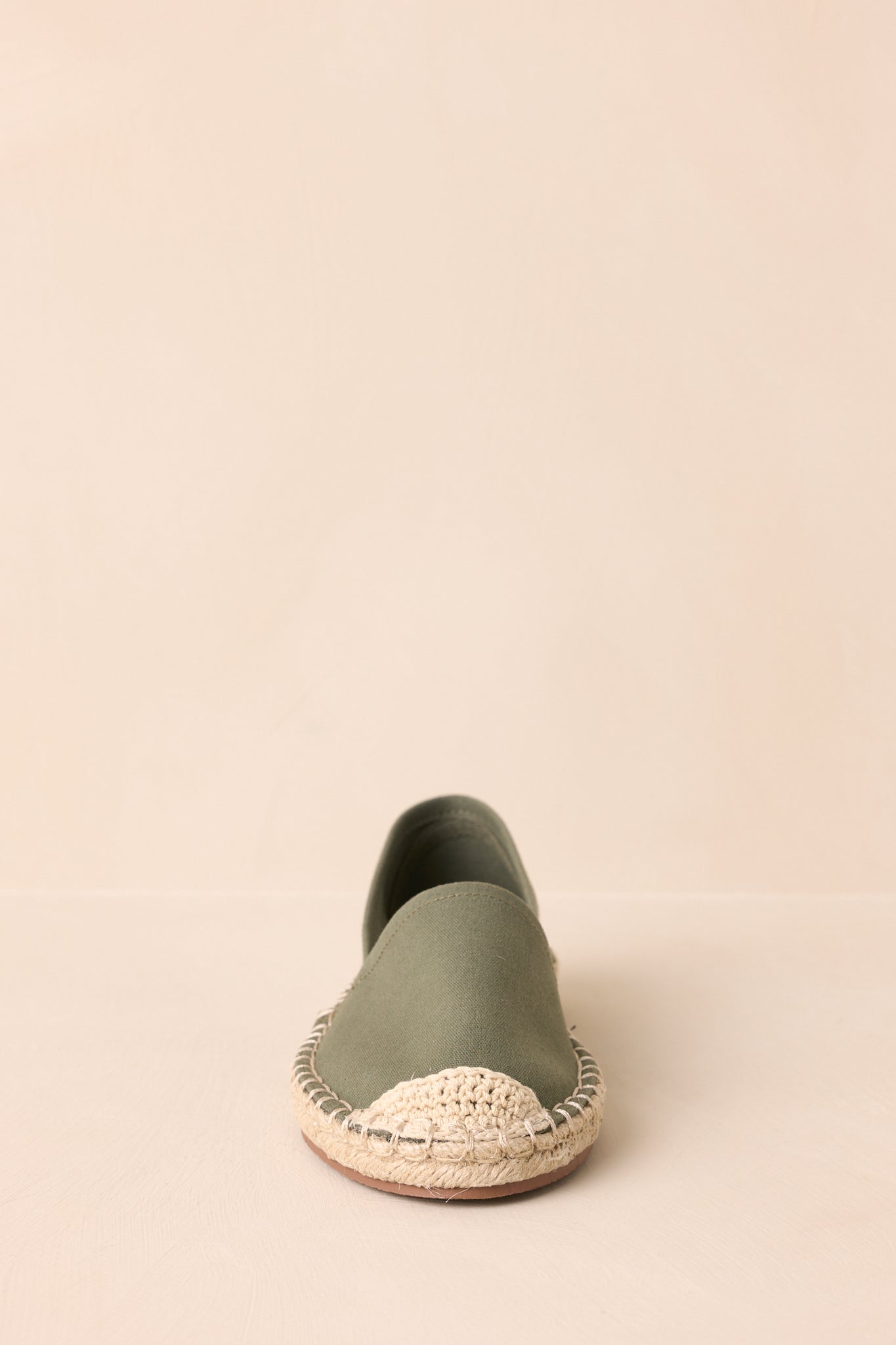 Not Just Pretty Green Canvas Close-Toed Espadrille Flats