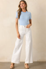 Meant For More White Straight Leg High Waisted Jeans