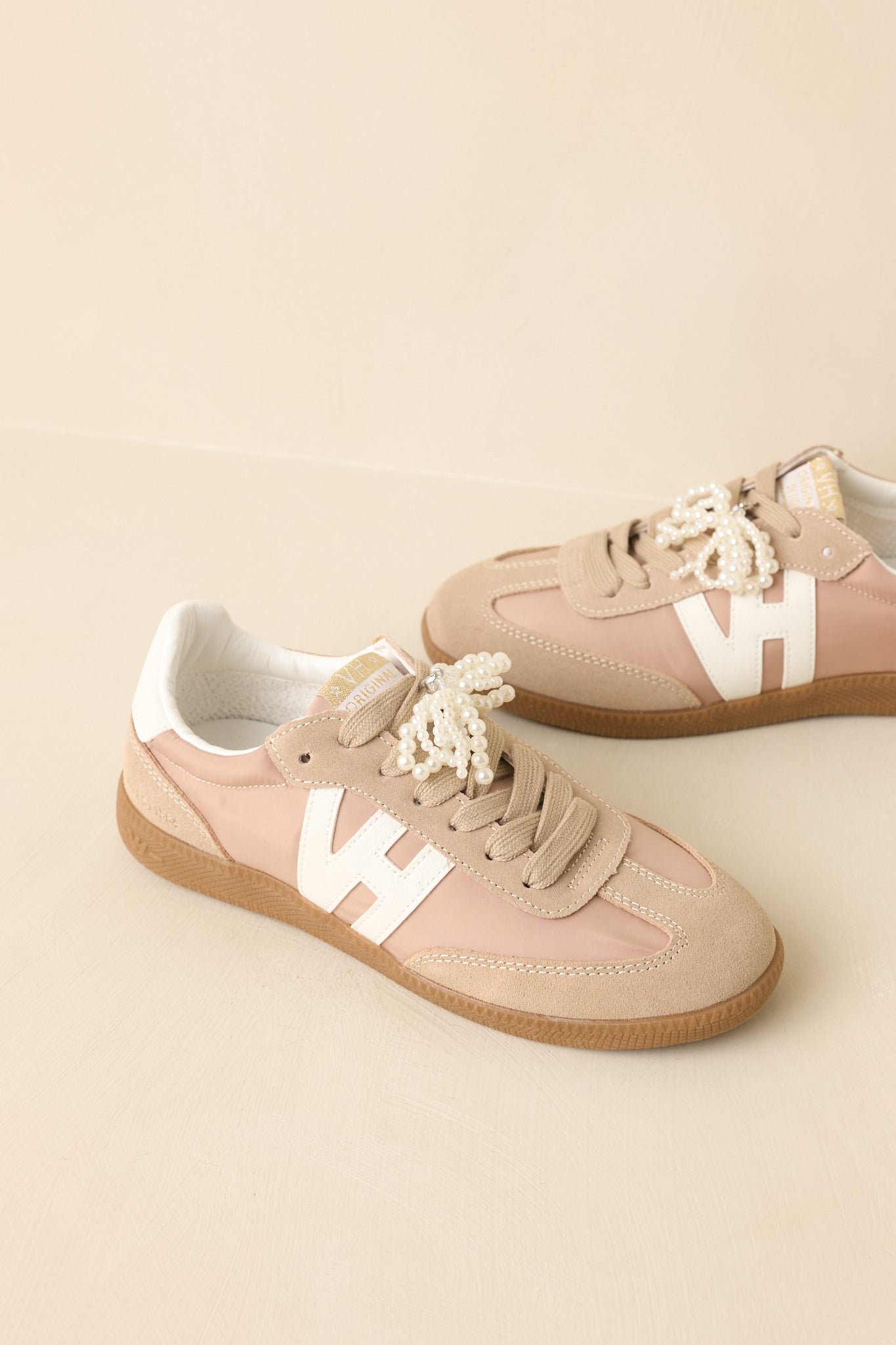 Vintage Havana Nadia Taupe Suede Lace-Up Sneakers