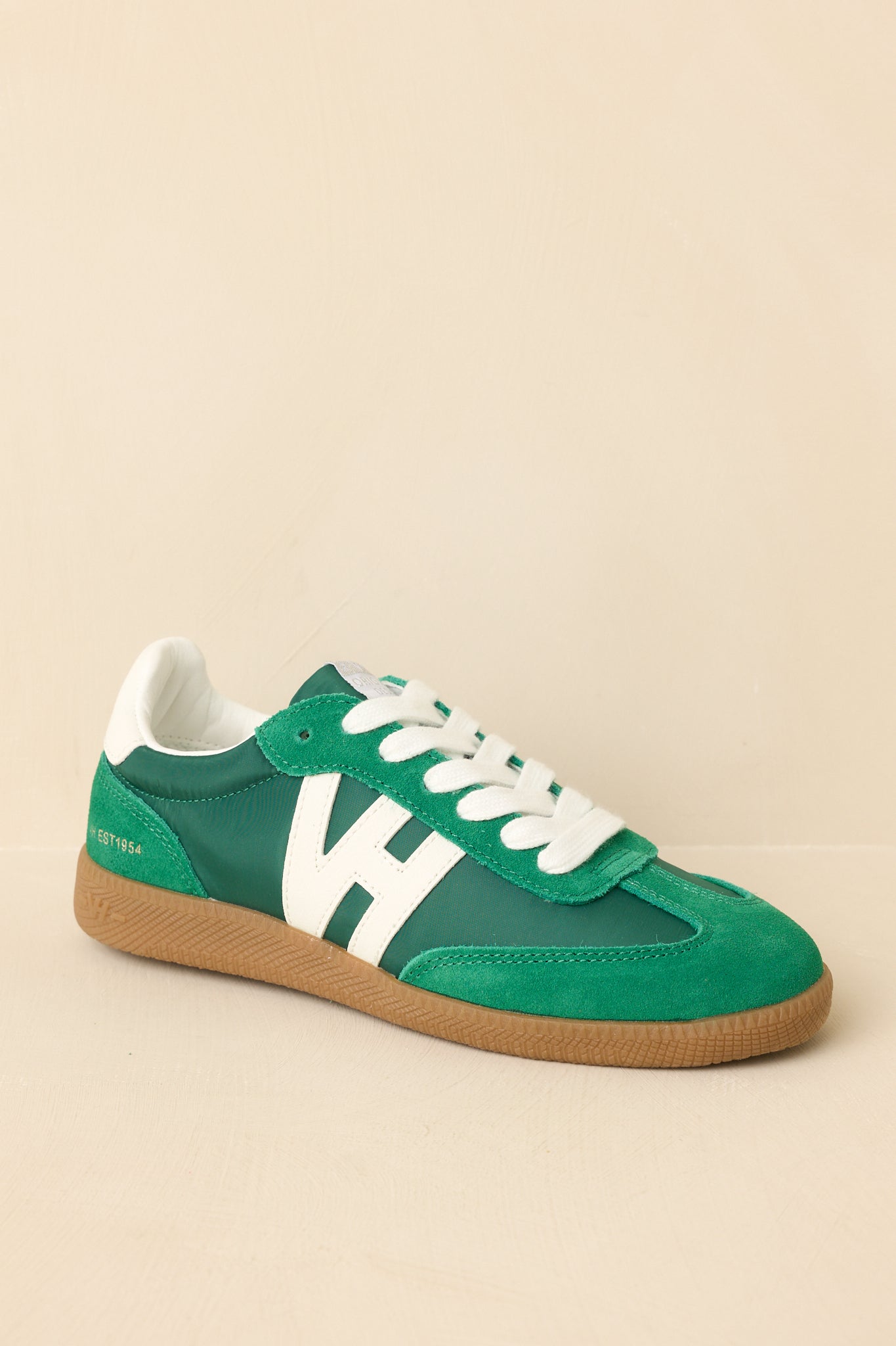 Vintage Havana Nadia Green Suede Lace-Up Sneakers