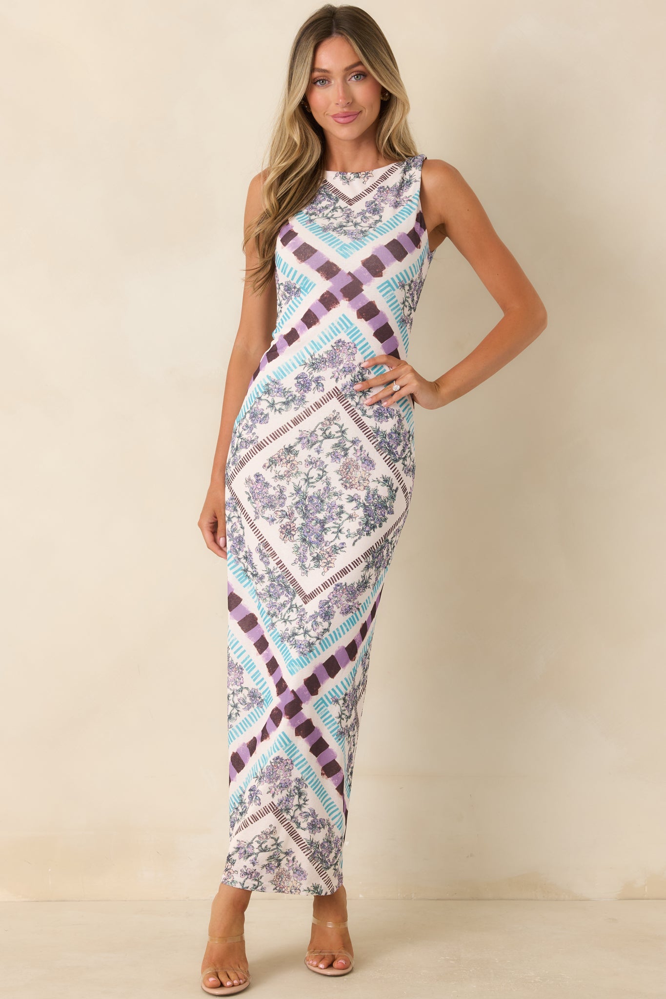 MINKPINK Reese Multi Floral Low Back Midi Dress