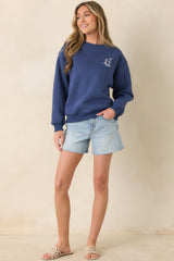 Nantucket Sailing Club Washed Navy Blue Crewneck Sweatshirt
