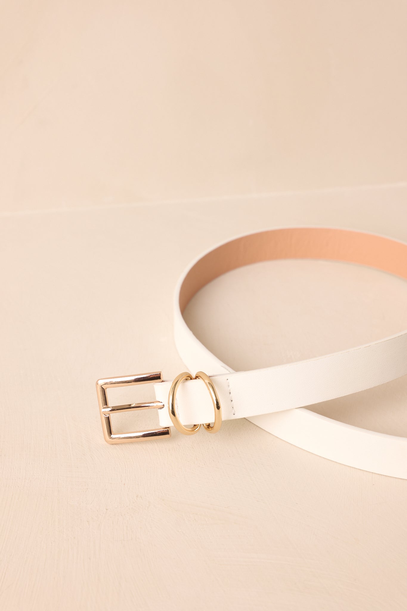 Thought You'd Notice White Faux Leather Belt