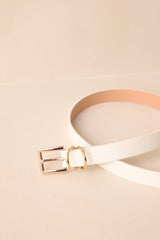Thought You'd Notice White Faux Leather Belt