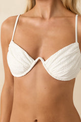 MINKPINK Pippa White Broderie Bikini Top
