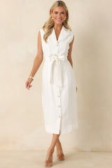 Jacqueline White Midi Dress
