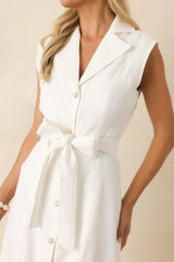Jacqueline White Midi Dress