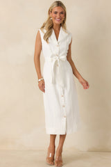 Jacqueline White Midi Dress