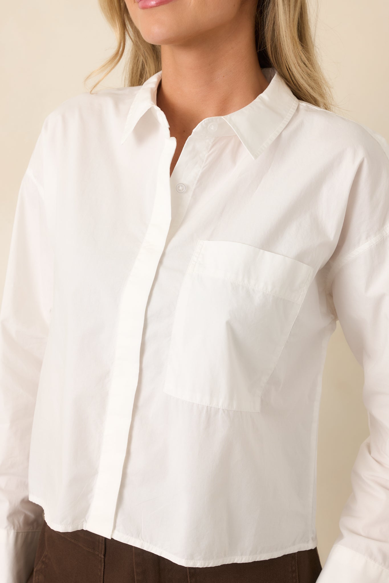 Z Supply Favorite White Cotton Button Up Shirt