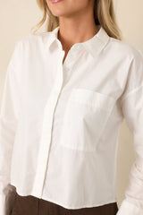 Z Supply Favorite White Cotton Button Up Shirt
