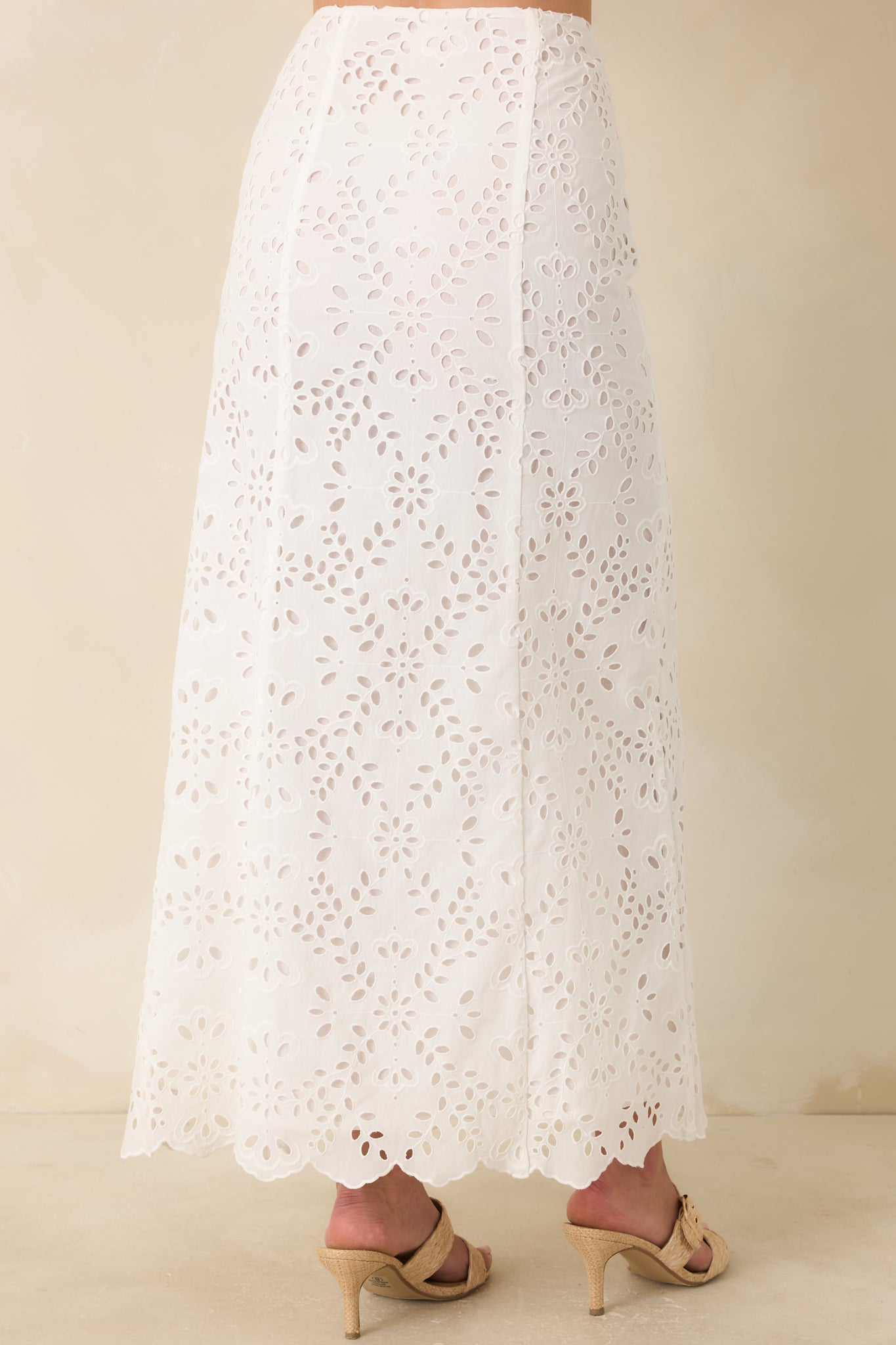 Z Supply Emrie White Cotton Eyelet Maxi Skirt