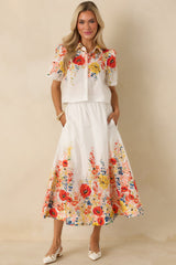 Tomorrow Will Come White Multi Cotton Floral Top