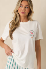 Z Supply Passion Martini White Cotton Boyfriend Tee