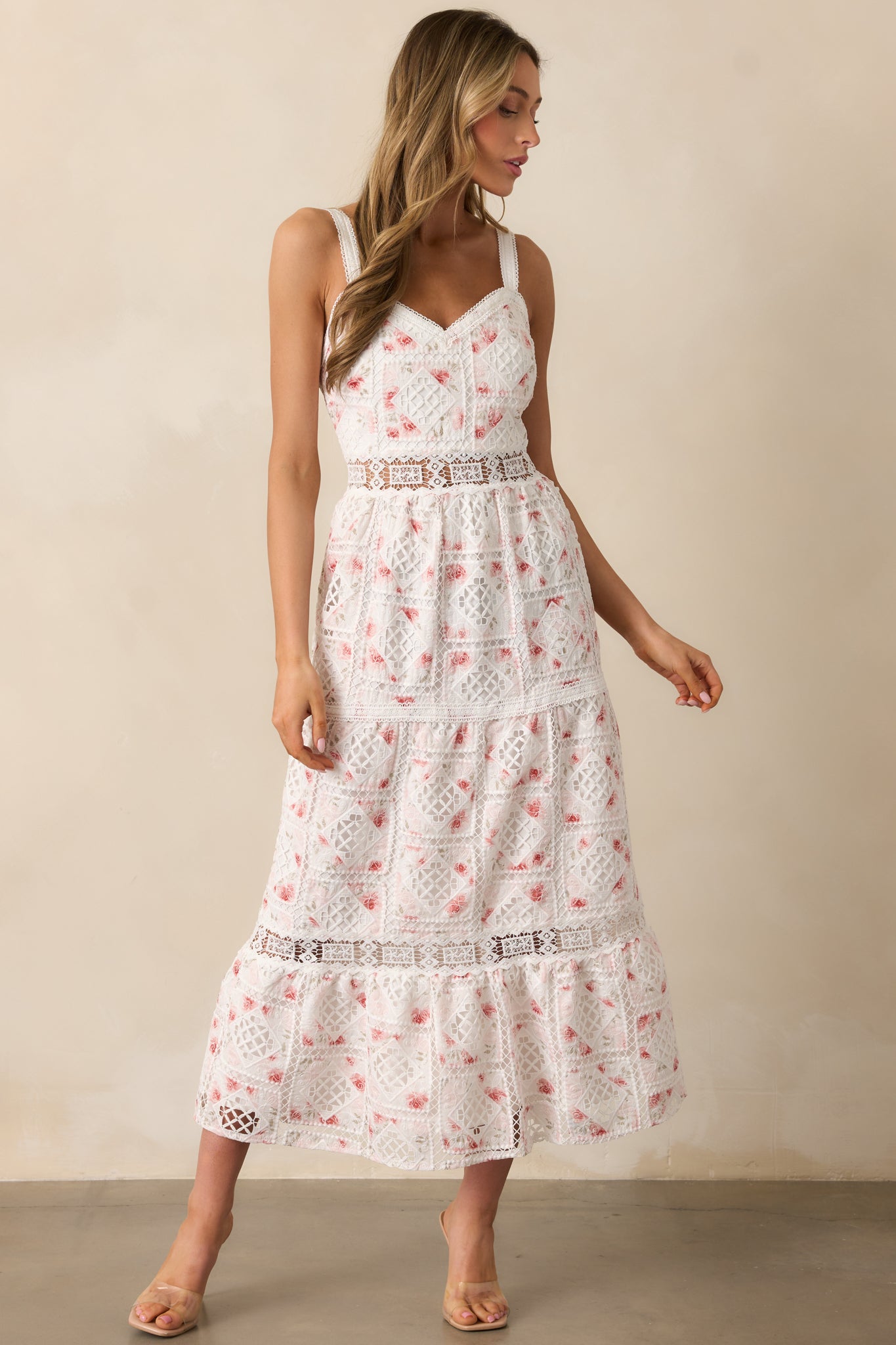Classical Ballet White Embroidered Maxi Dress