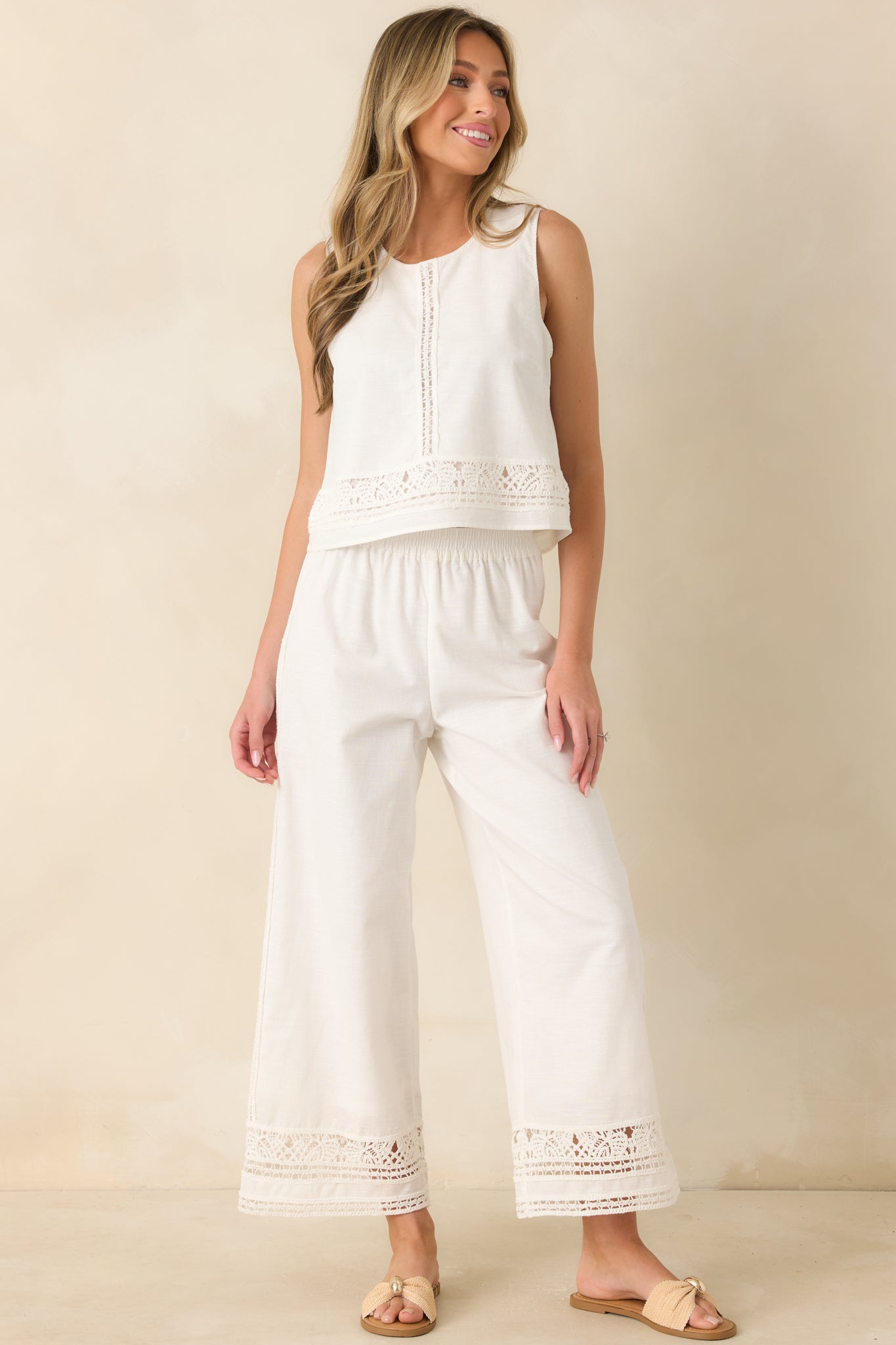 Z Supply Sloane White Embroidered Cotton Linen Top