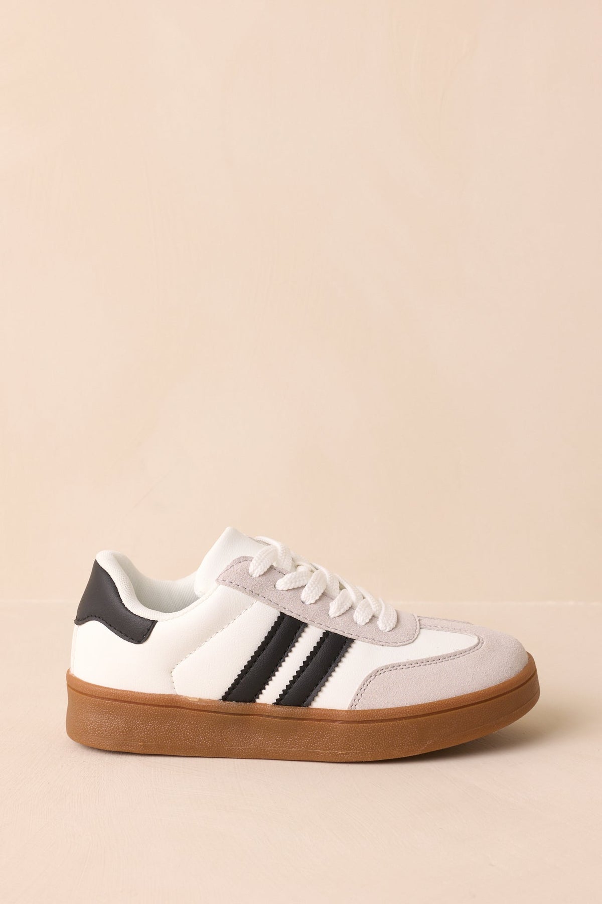 Chasing Chill White Faux Leather and Suede Lace-Up Sneakers