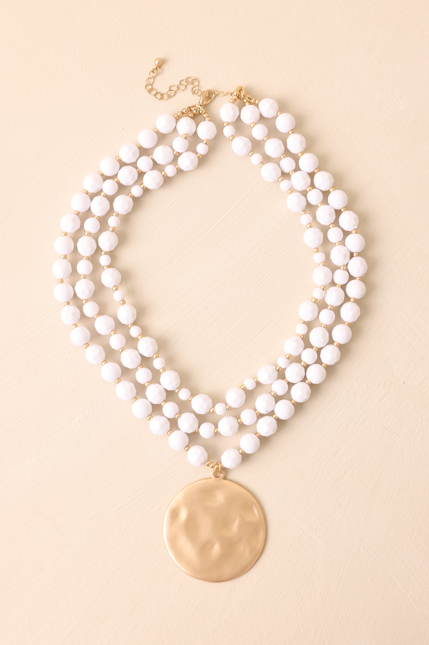 Choosing My Own Path White Bead Layered Statement Necklace